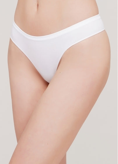 Seamless Thong Panty in White