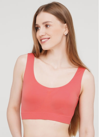 Seamless Wellness Bra in Coral