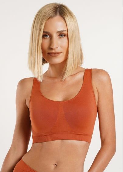 Seamless Wellness Bra in Deep Orange