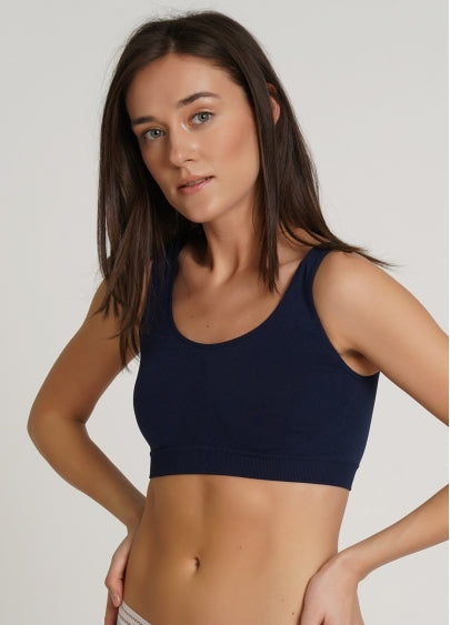 Seamless Wellness Bra in Navy Blue