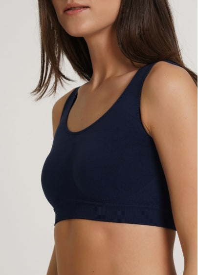 Seamless Wellness Bra in Navy Blue