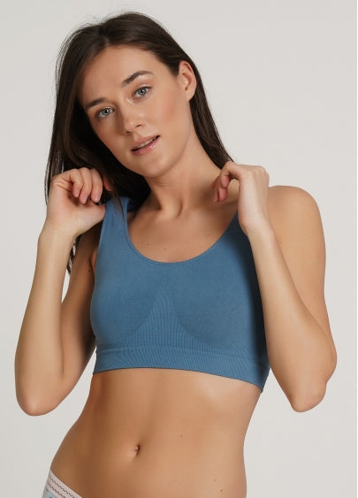 Seamless Wellness Bra in Dusk Blue