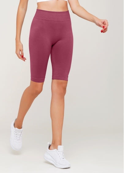 Seamless Above Knee Bike Shorts in Dusk Pink