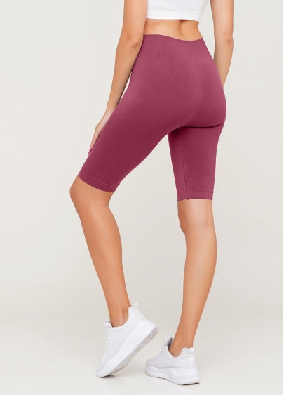 Seamless Above Knee Bike Shorts in Dusk Pink