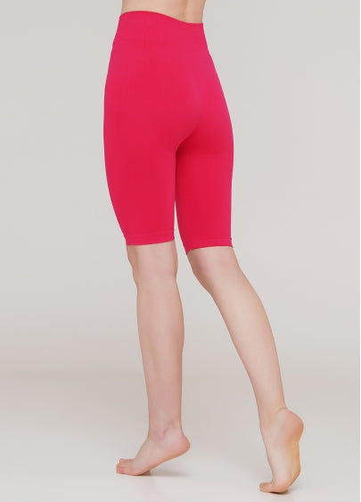 Seamless Above Knee Bike Shorts in Deep Pink