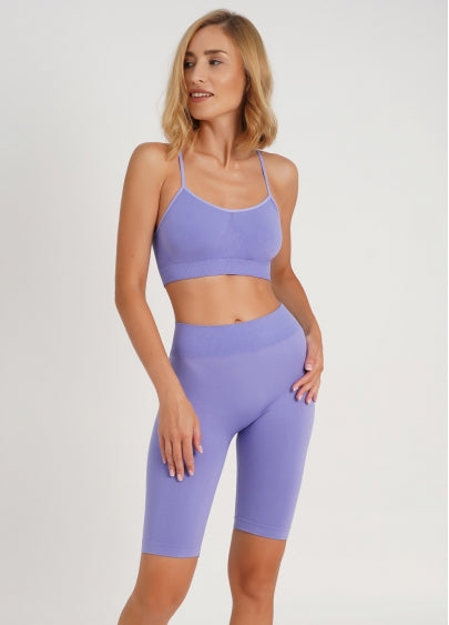 Seamless Above Knee Bike Shorts in Violet