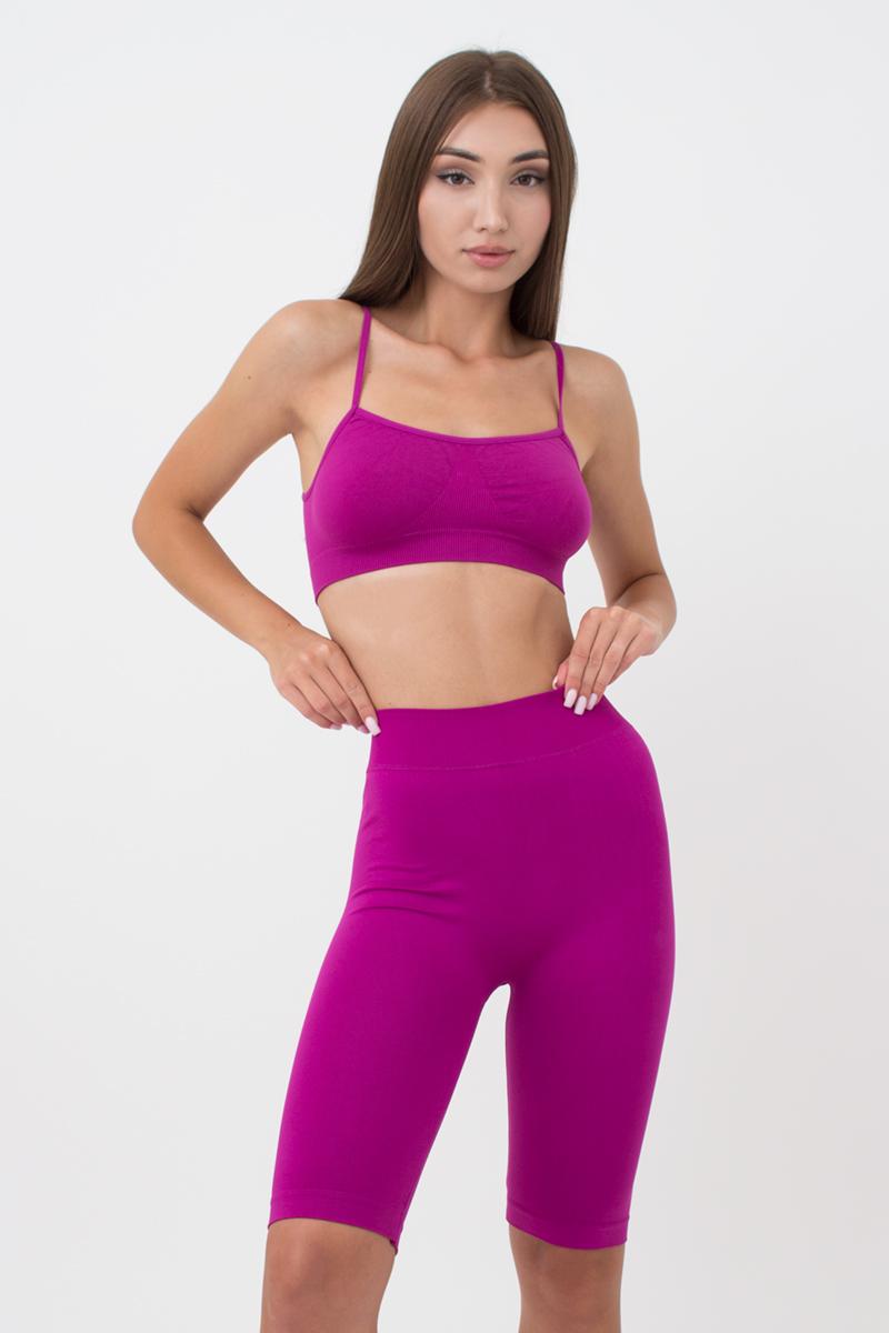 Seamless Above Knee Bike Shorts in Deep Purple