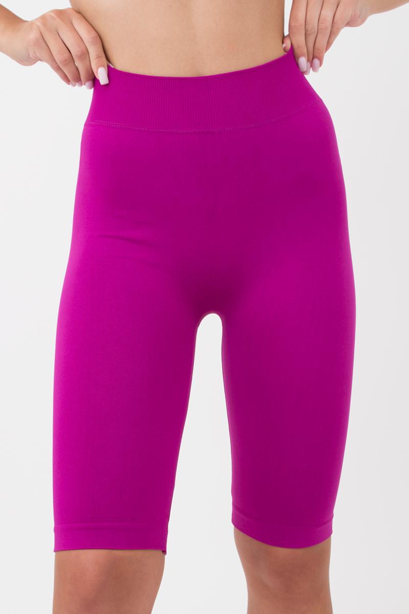 Seamless Above Knee Bike Shorts in Deep Purple