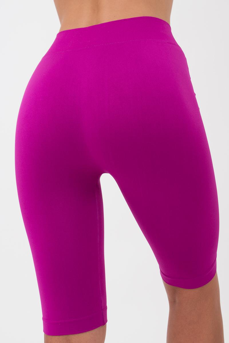 Seamless Above Knee Bike Shorts in Deep Purple