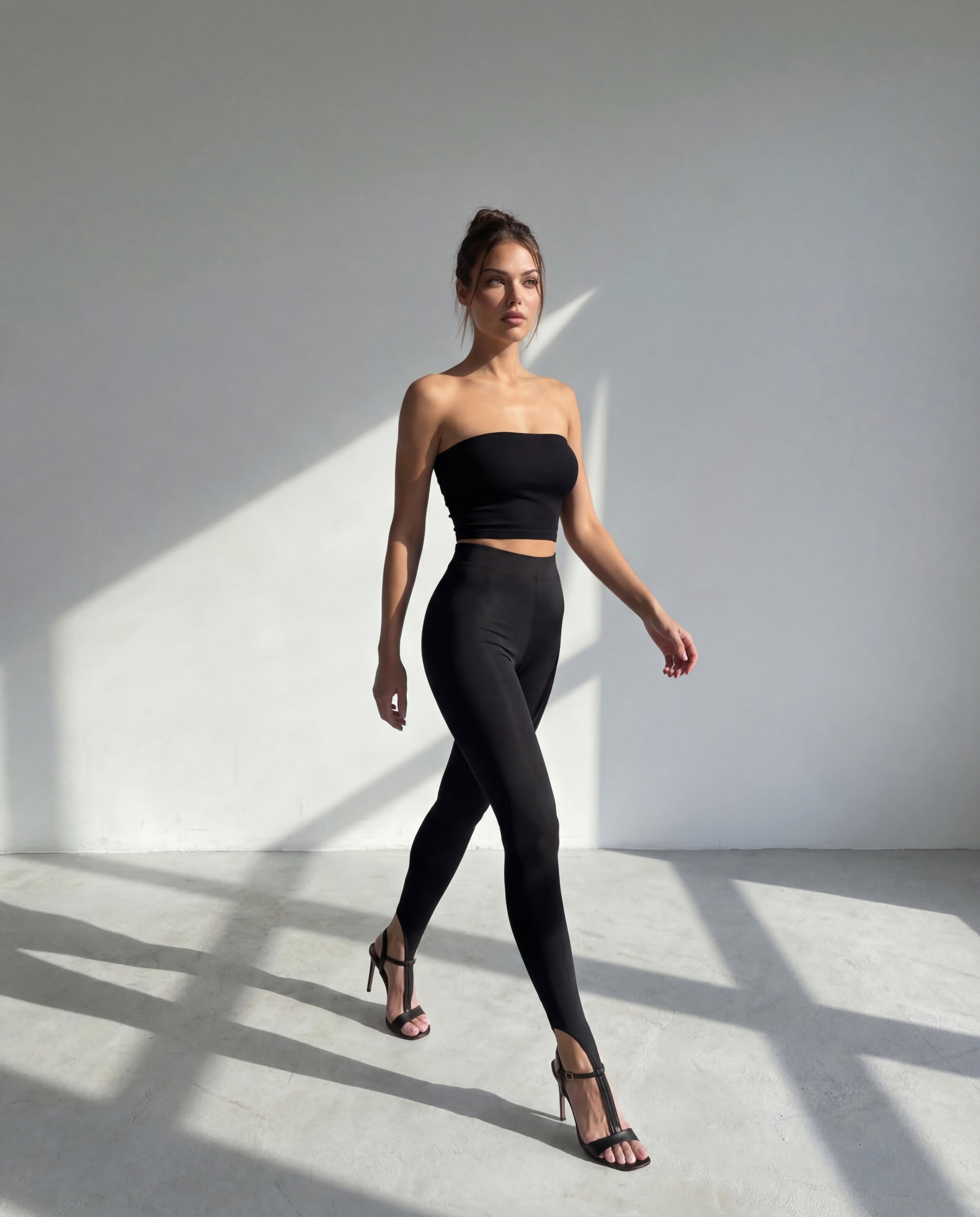 Focus Contour Point-Leg Leggings in Black