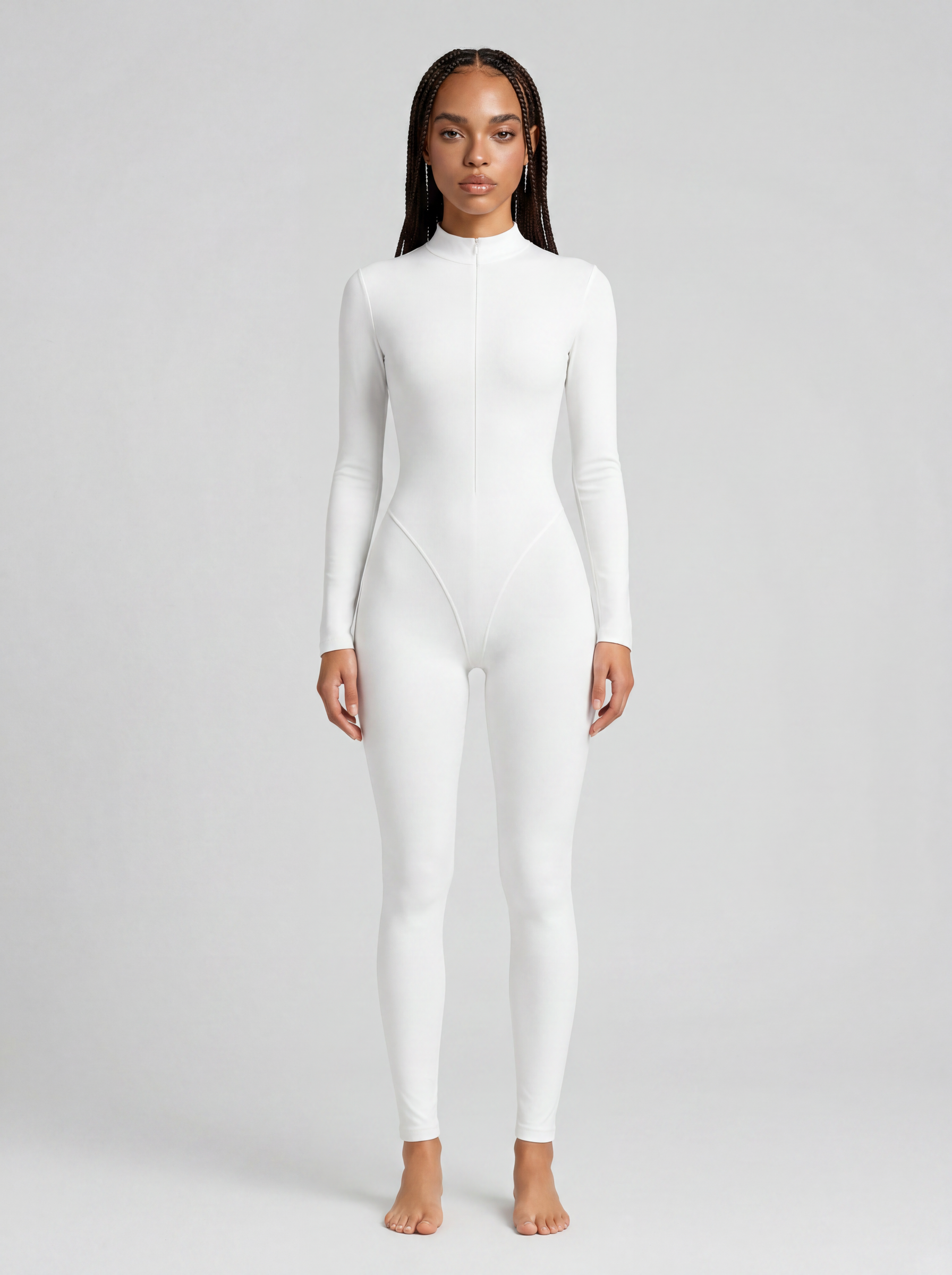 Aura Second Skin Jumpsuit in White