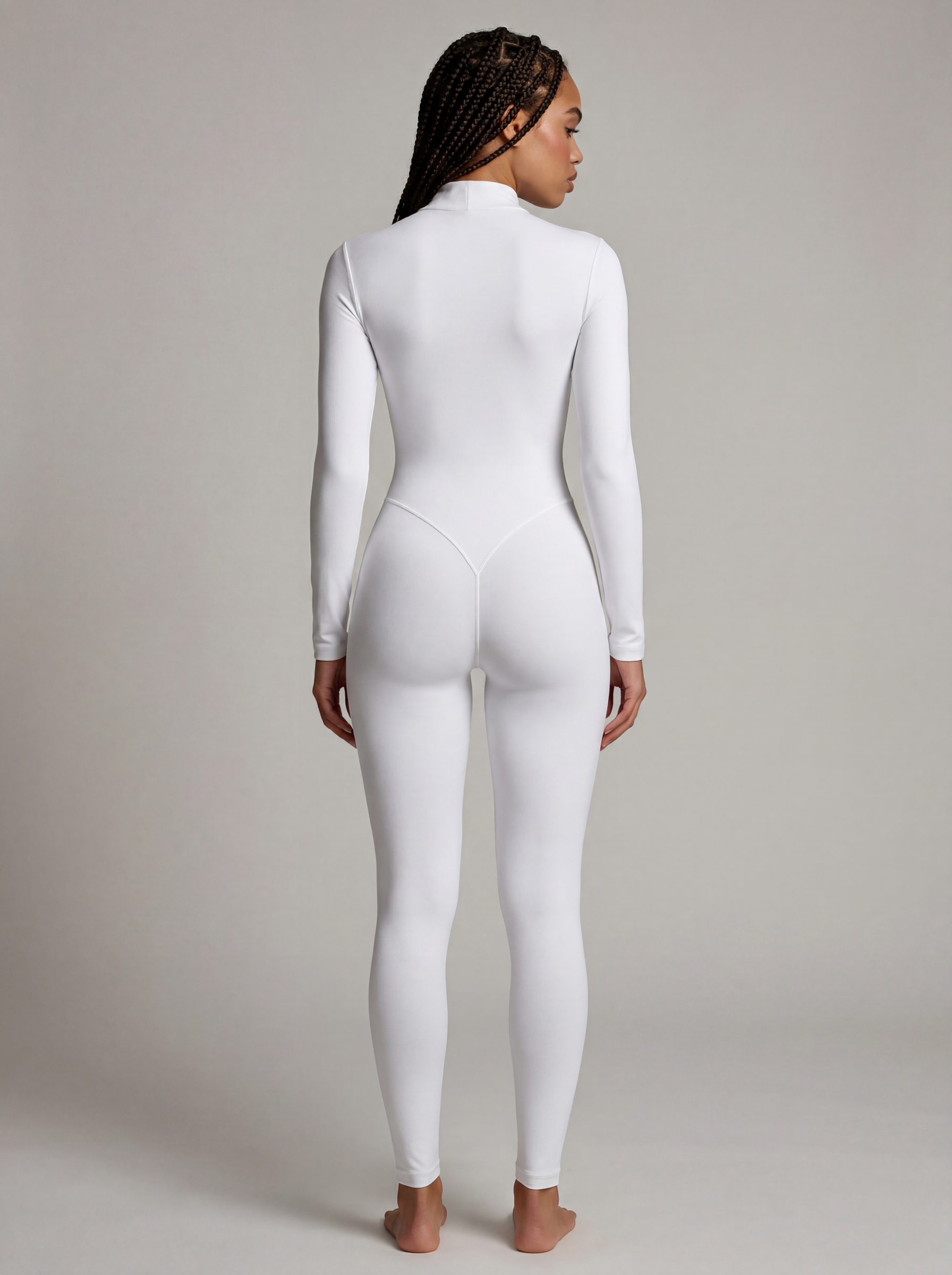 Aura Second Skin Jumpsuit in White