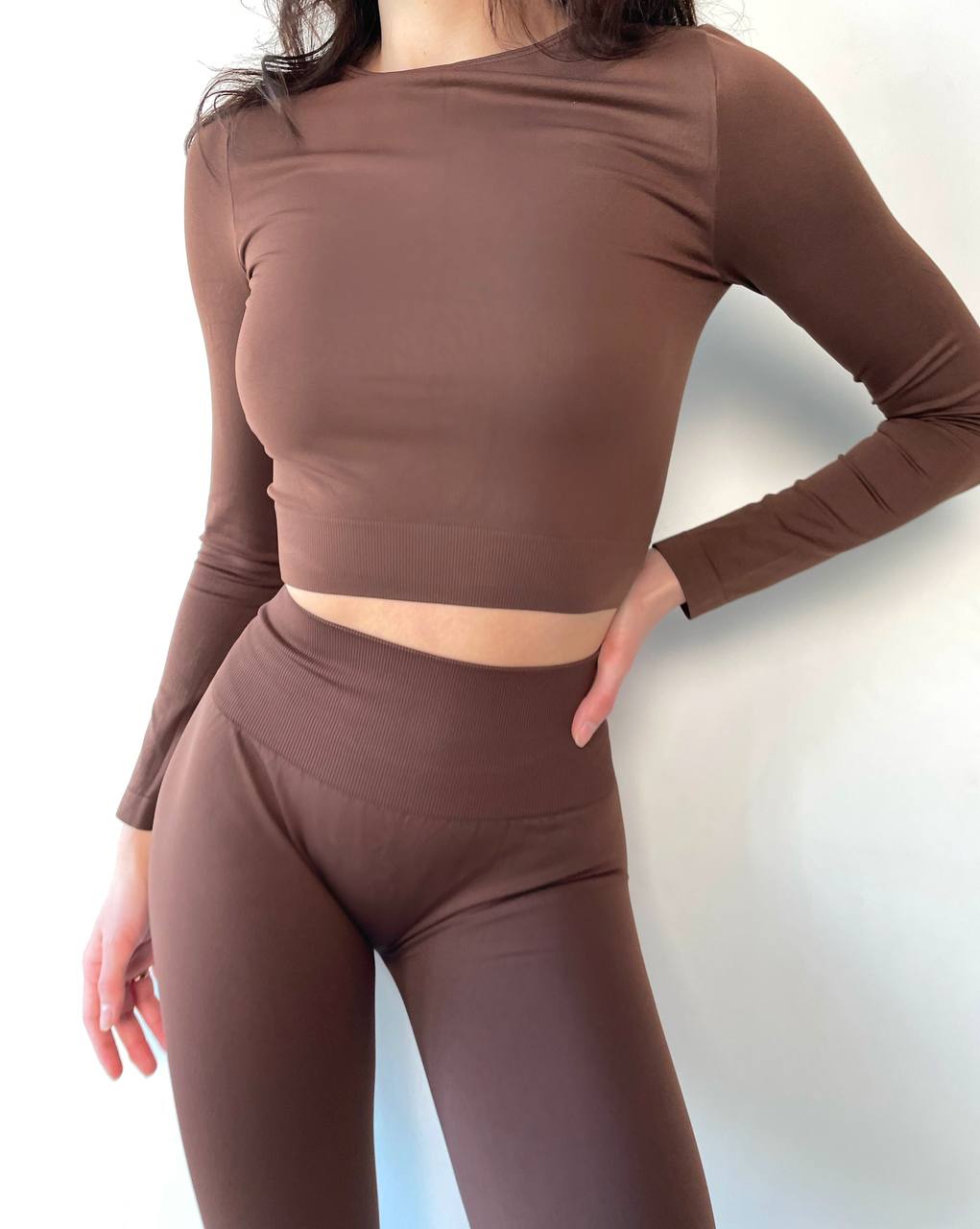 Seamless High Waist Leggings in Chocolate