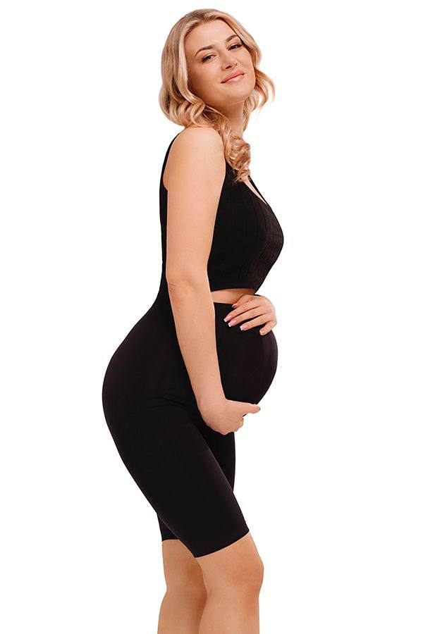 Seamless Maternity Bike Shorts in Black