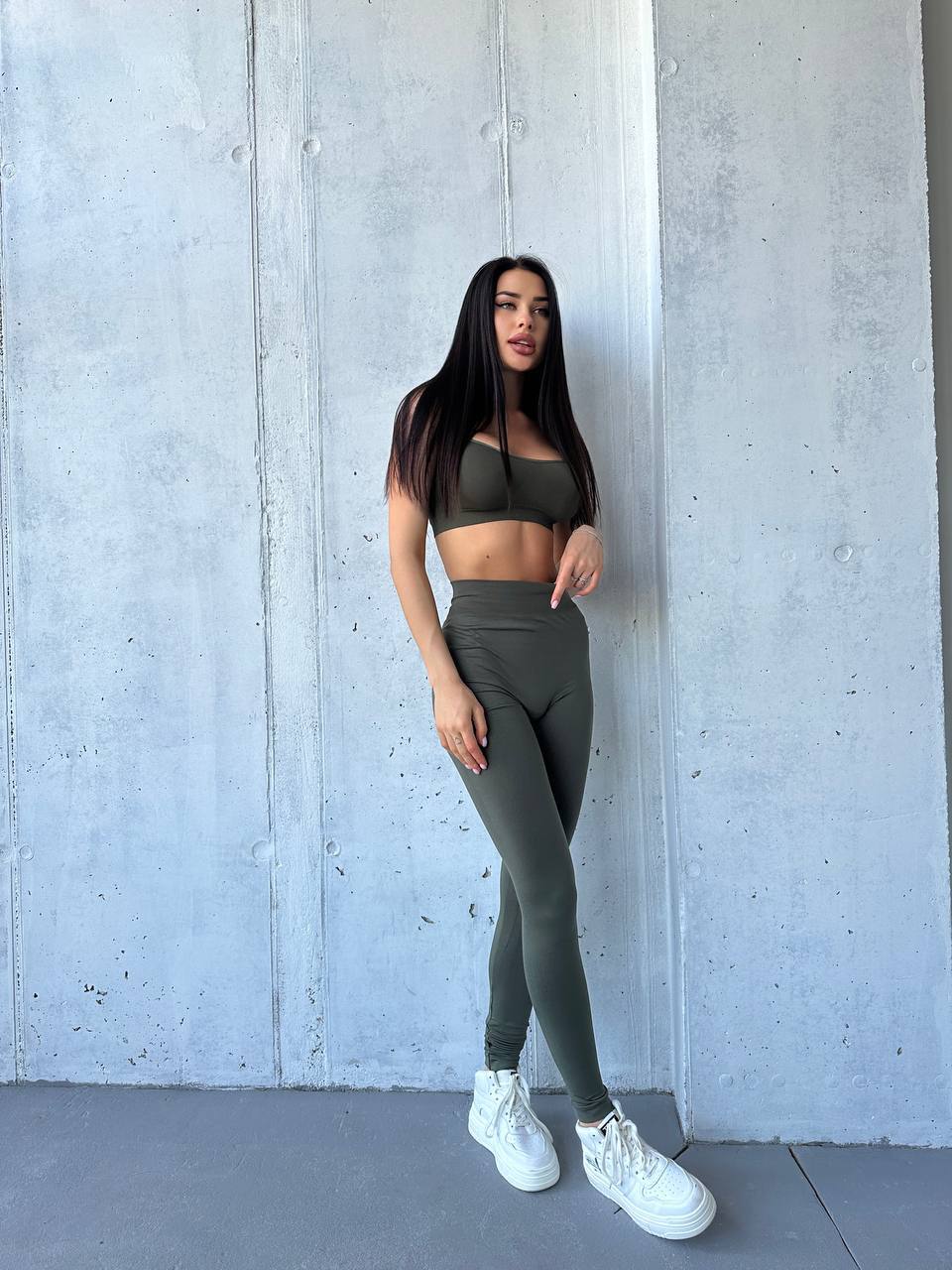 Seamless High Waist Leggings in Khaki