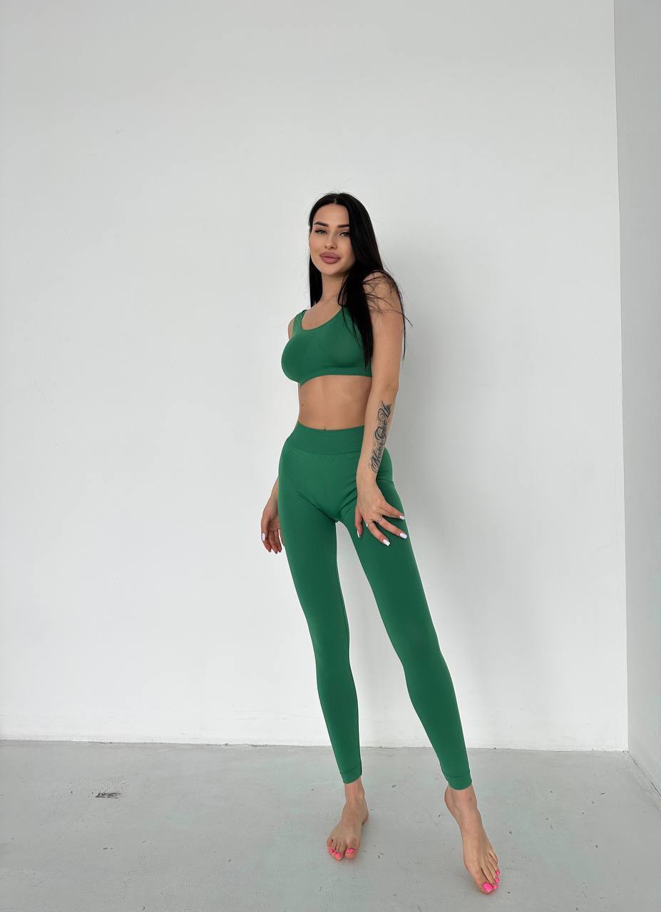 Seamless High Waist Leggings in Green