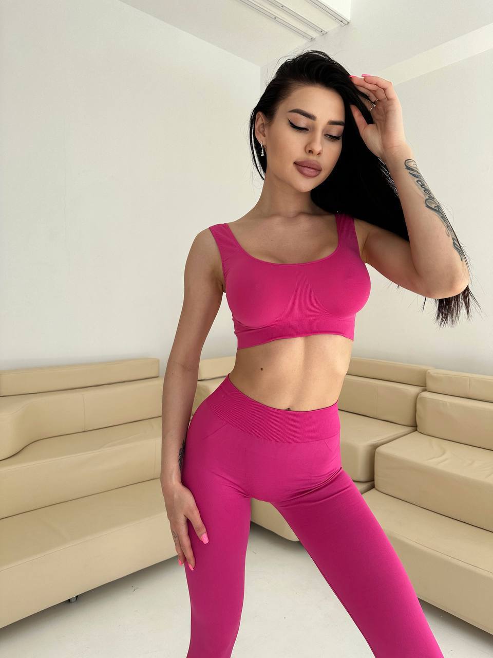 Seamless High Waist Leggings in Fuchsia