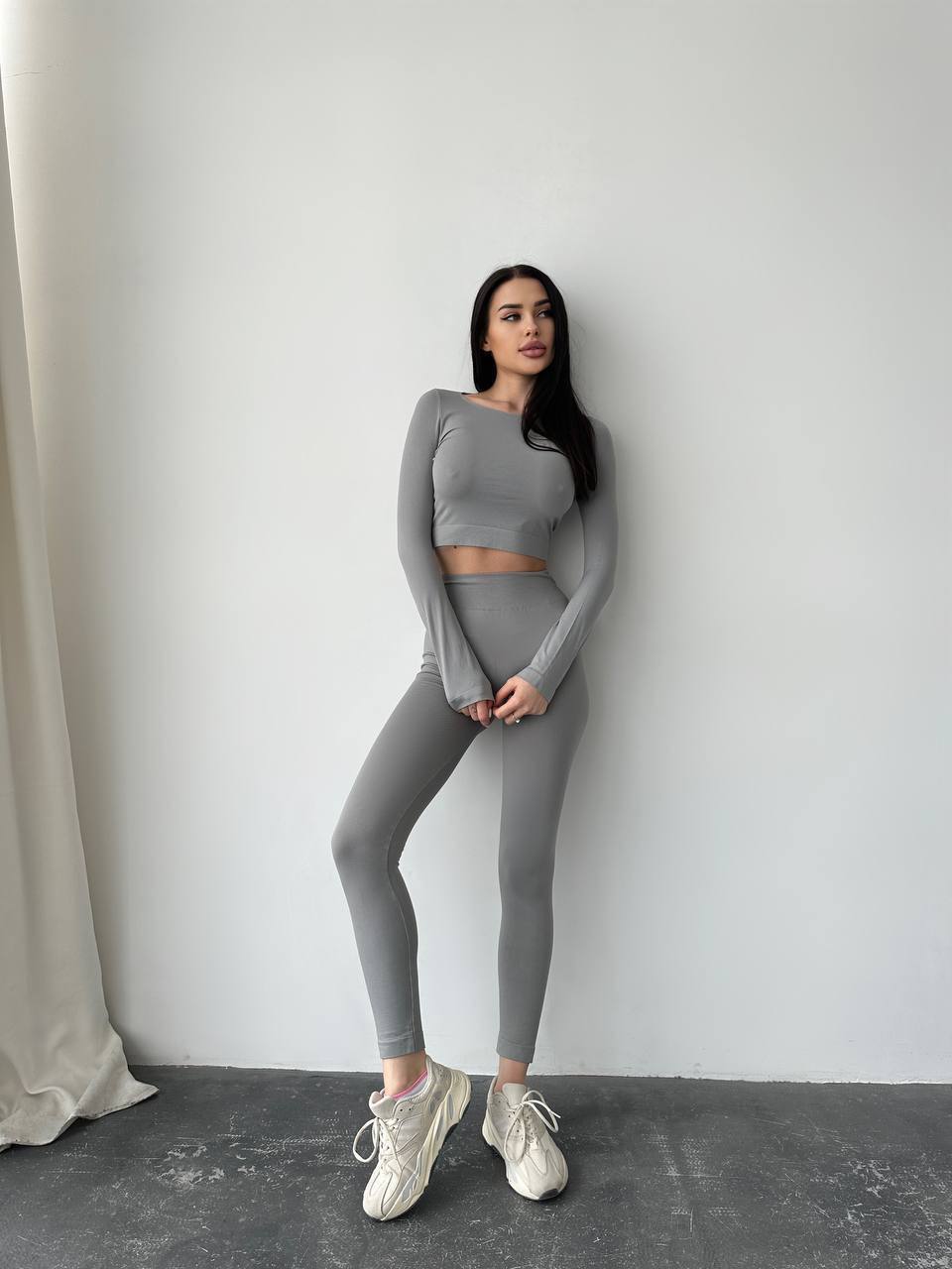 Seamless High Waist Leggings in Gray