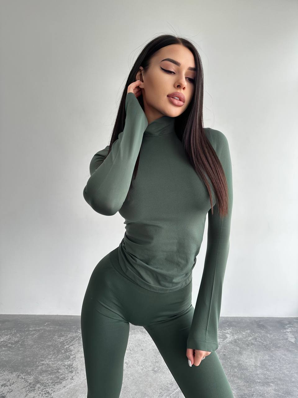 Seamless High Waist Leggings in Forest Green