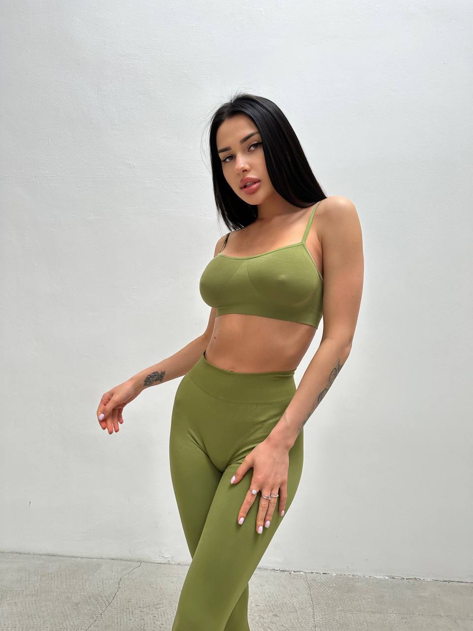 Seamless High Waist Leggings in Olive