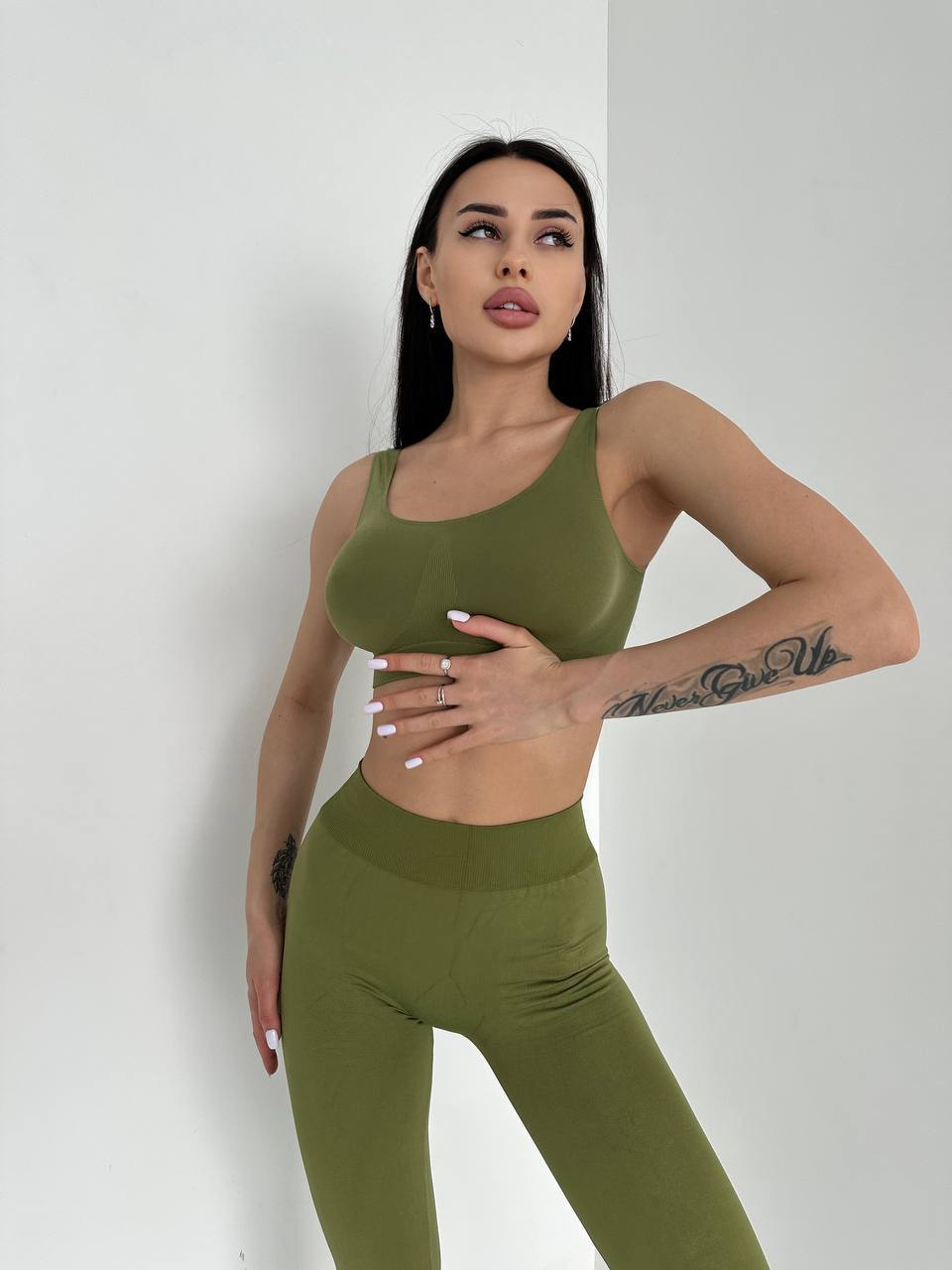 Seamless High Waist Leggings in Olive