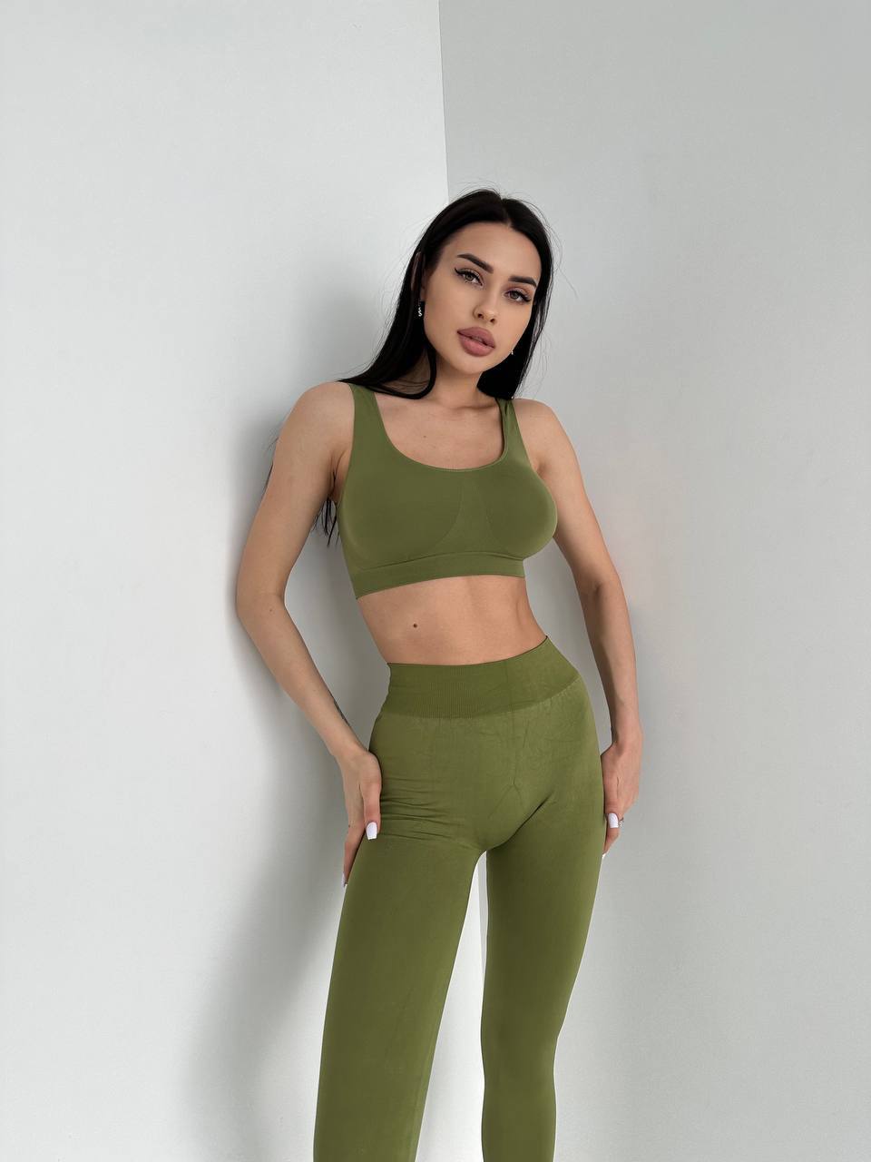 Seamless High Waist Leggings in Olive