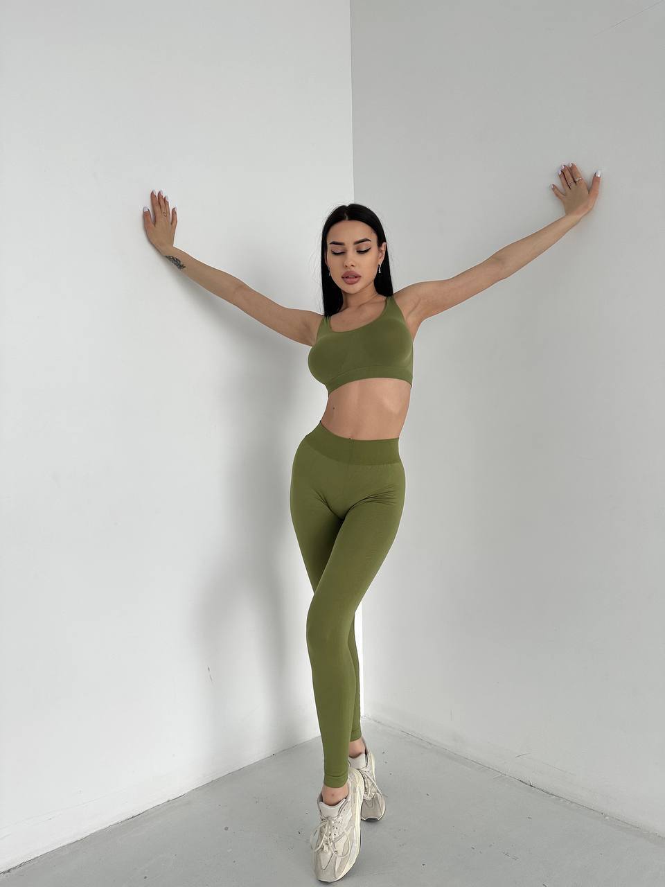 Seamless High Waist Leggings in Olive