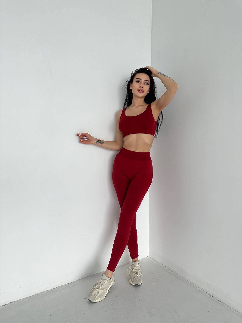 Seamless High Waist Leggings in Wine