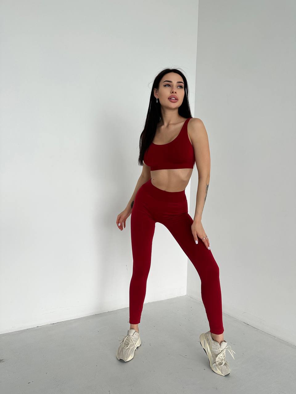 Seamless High Waist Leggings in Wine