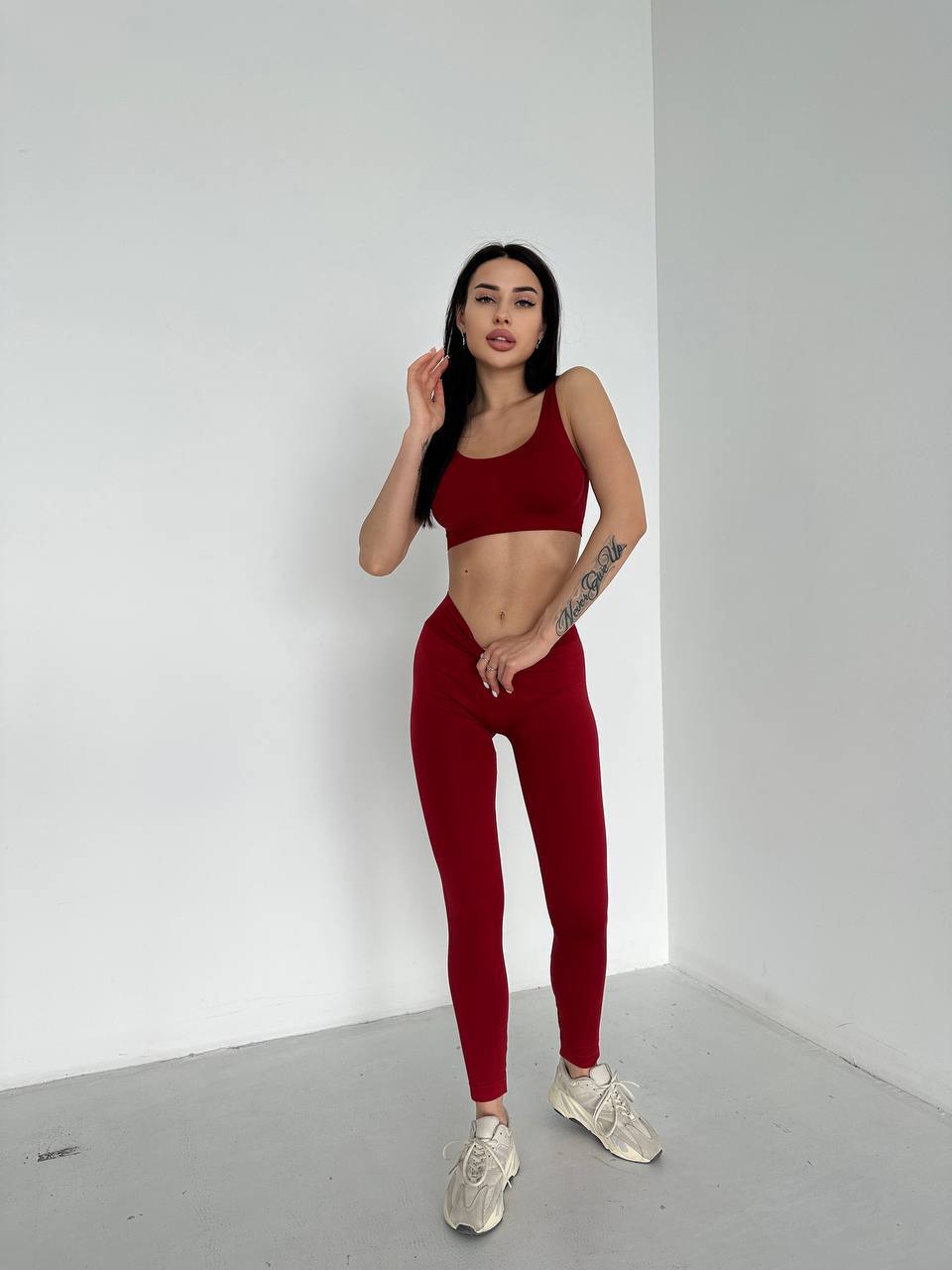 Seamless High Waist Leggings in Wine