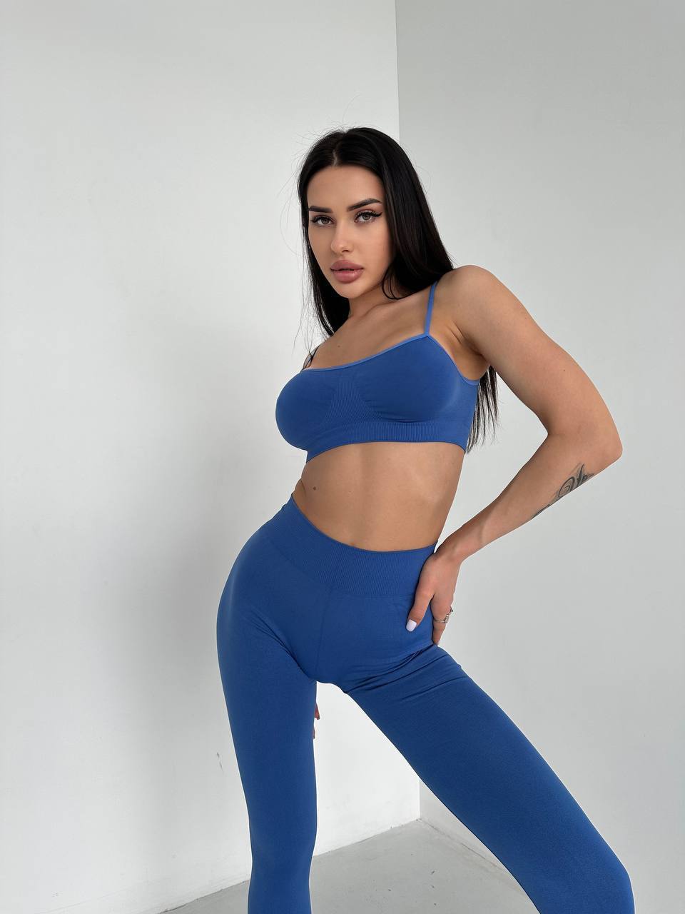 Seamless High Waist Leggings in Slate Blue