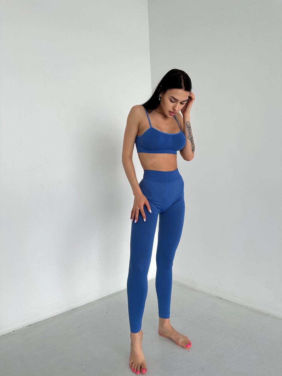 Seamless High Waist Leggings in Slate Blue