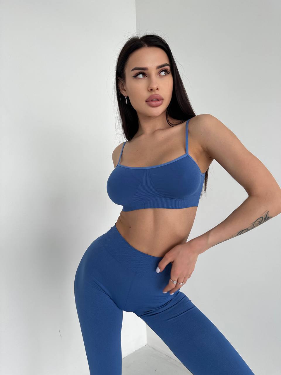 Seamless High Waist Leggings in Slate Blue