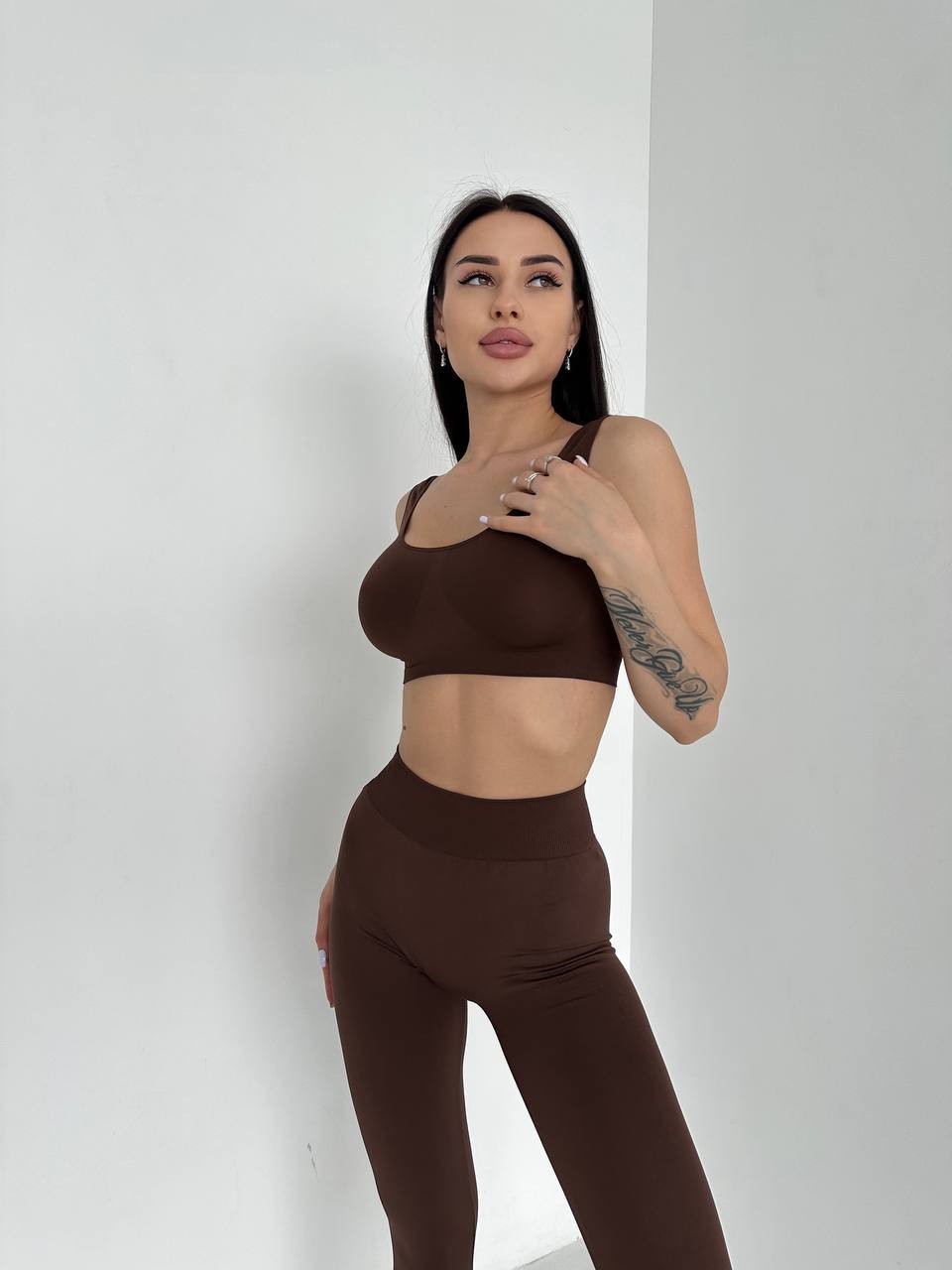 Seamless High Waist Leggings in Chocolate