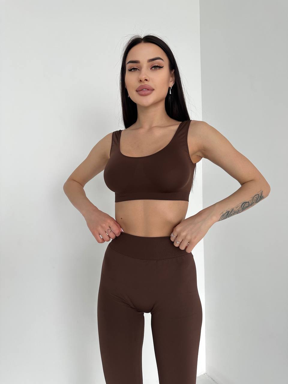 Seamless High Waist Leggings in Chocolate