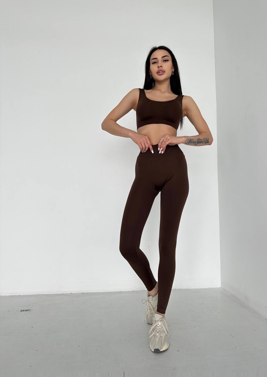 Seamless High Waist Leggings in Chocolate