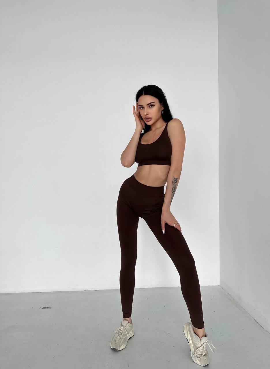 Seamless High Waist Leggings in Chocolate