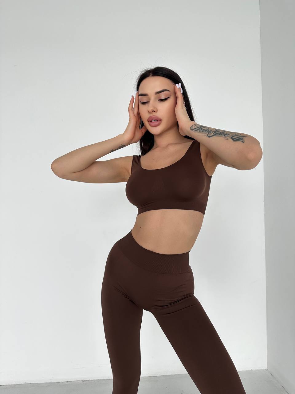 Seamless High Waist Leggings in Chocolate