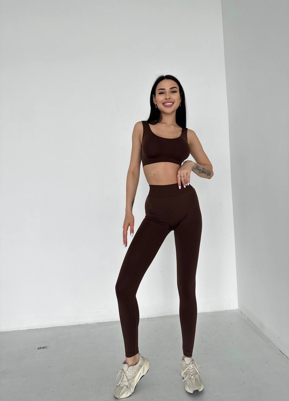 Seamless High Waist Leggings in Chocolate