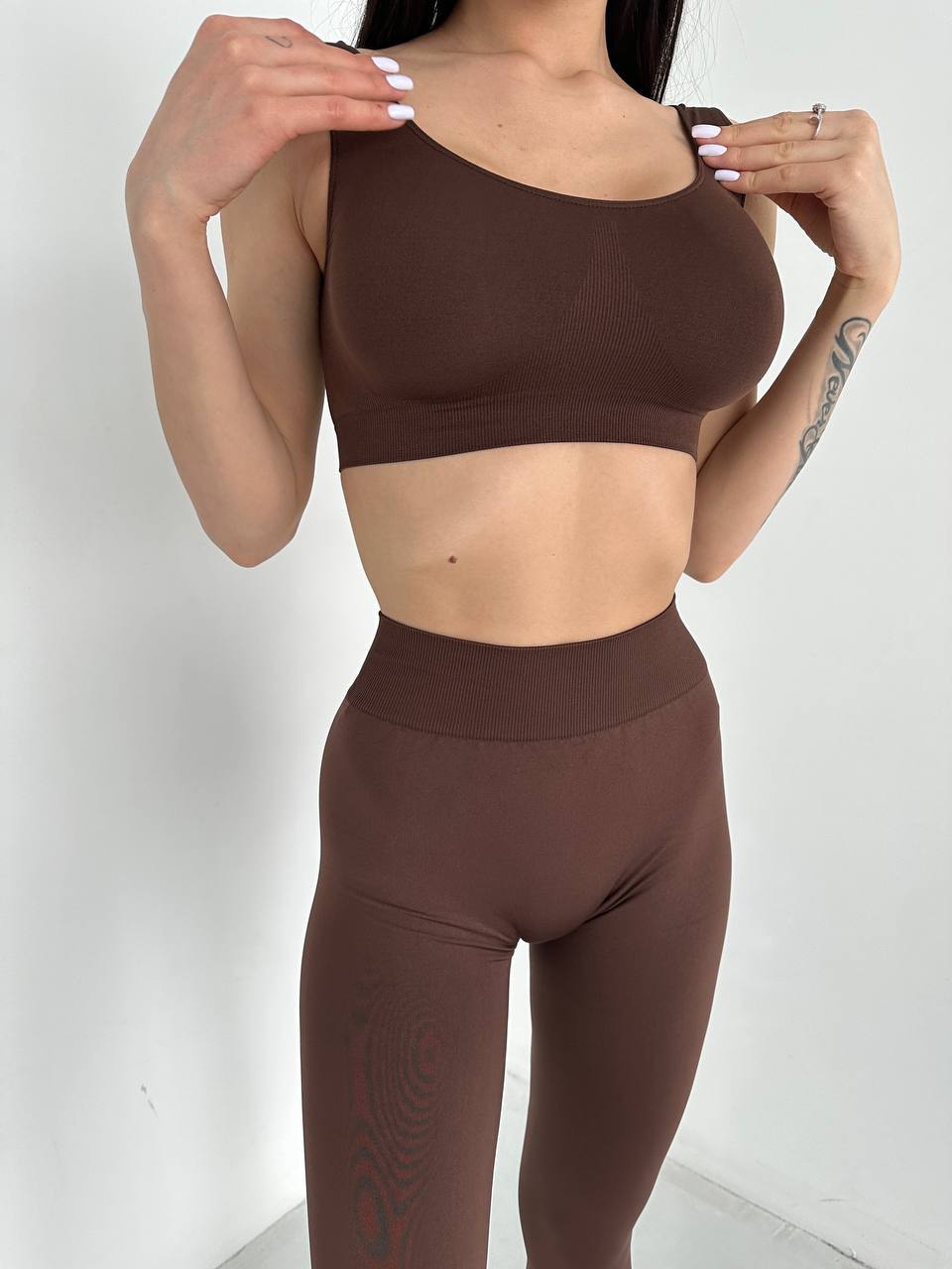 Seamless High Waist Leggings in Chocolate