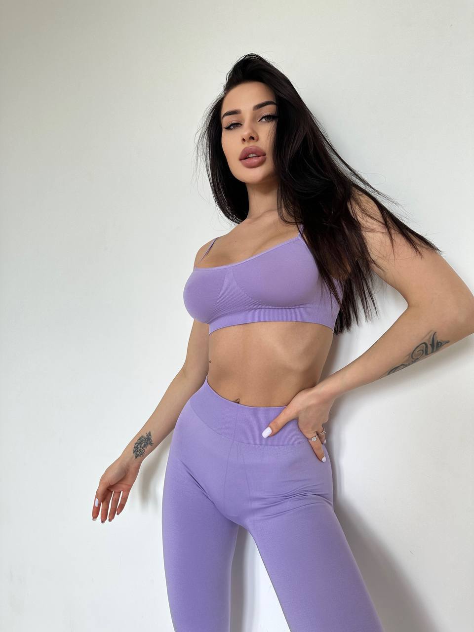 Seamless High Waist Leggings in Light Purple