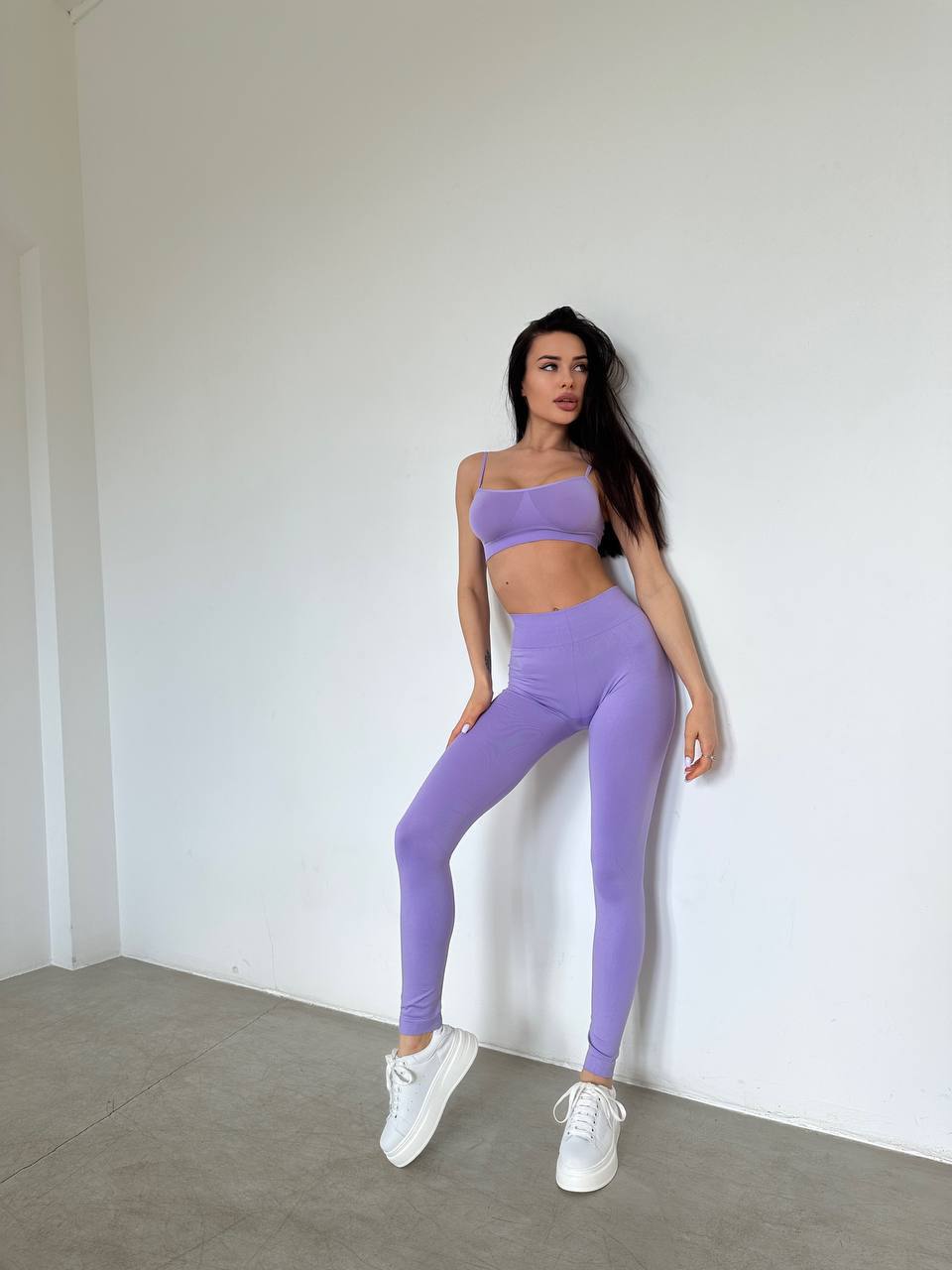 Seamless High Waist Leggings in Light Purple