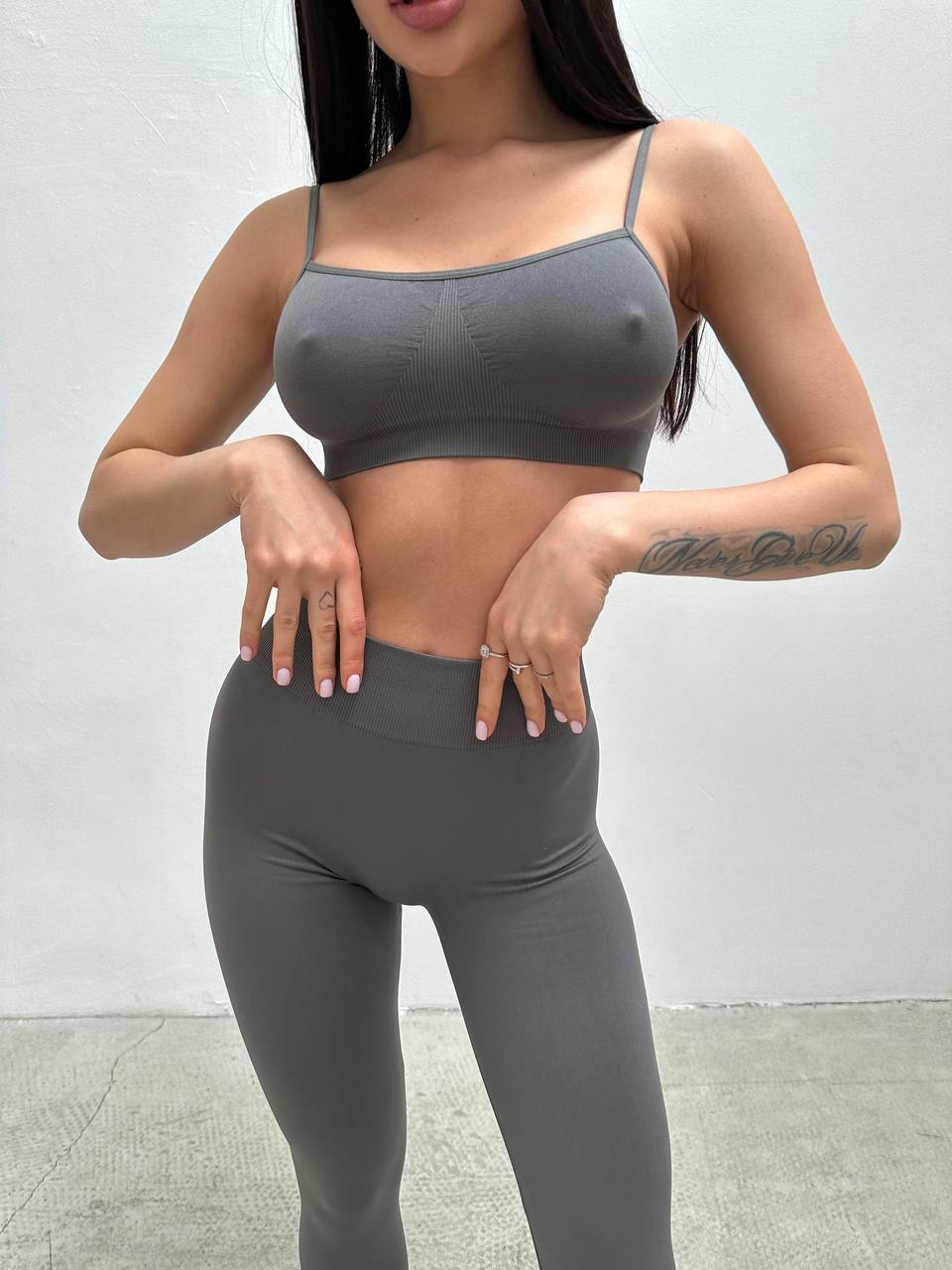 Seamless Cami Bra in Dark Gray