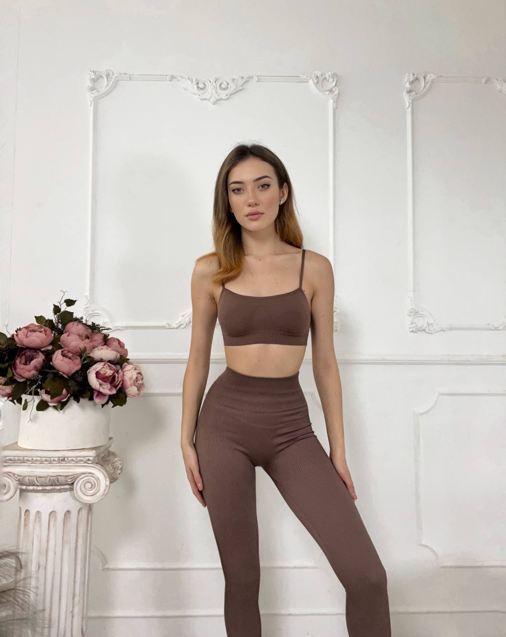 Seamless Cami Bra in Brown