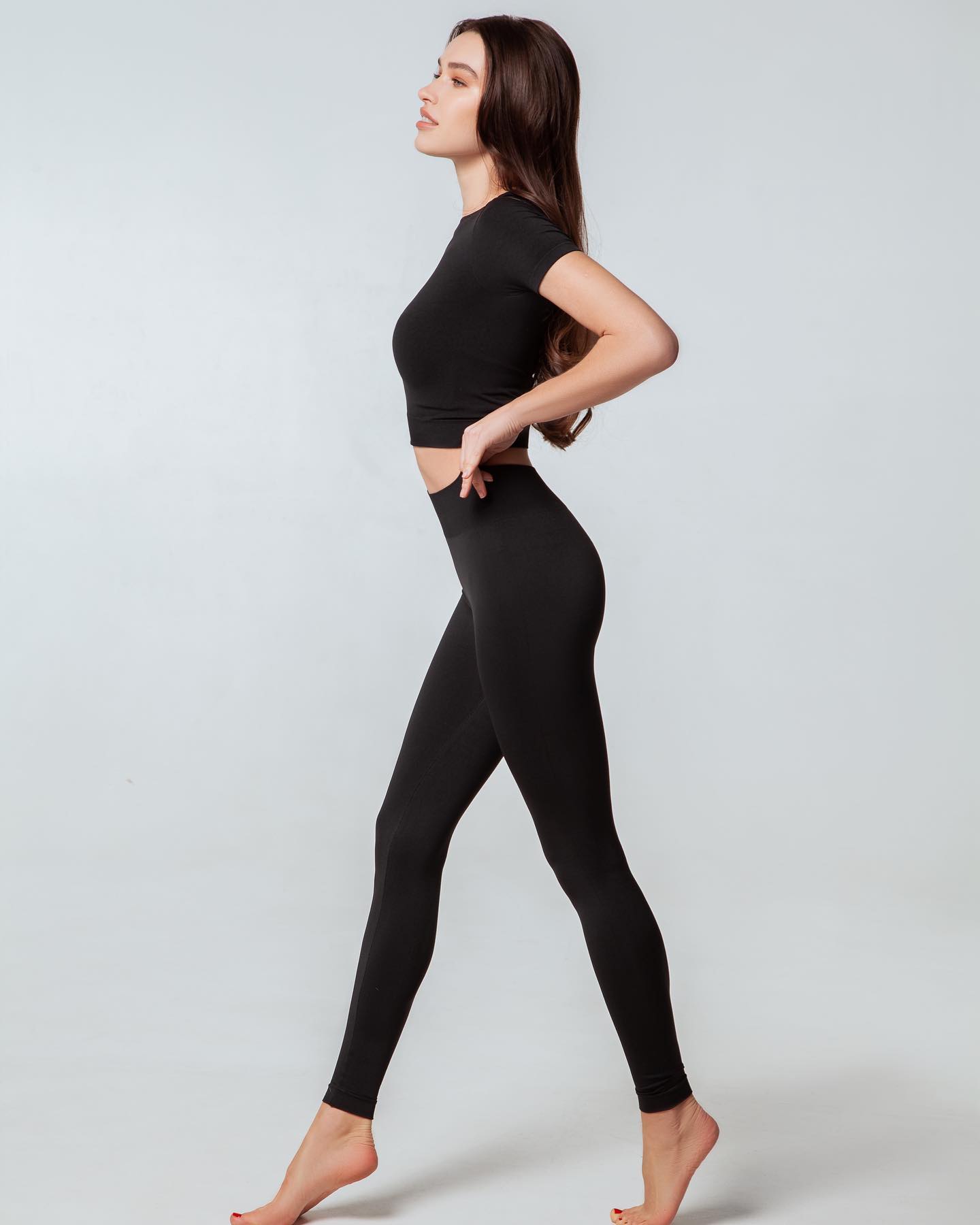 Seamless High Waist Leggings in Black